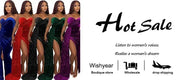 Wishyear Elegant Sparkly Bodycon Long Dress with Trail