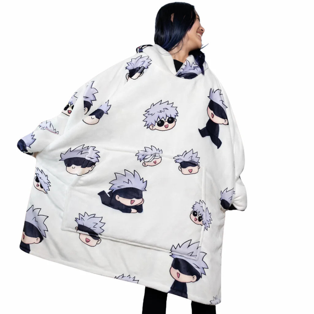 Jujutsu Kaisen Gojo Wearable Blanket Hoodie for Adults & Kids | OLM Toys