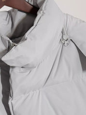 Pocketed Zip Up Hooded Puffer Jacket
