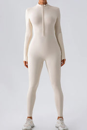 Half Zip Mock Neck Active Jumpsuit