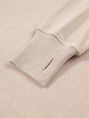 Solid Color Oversize Slit Sweatshirt and Ribbed Leggings 2pcs Set