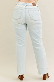 Judy Blue Full Size Destroy & Fray Hem Bootcut Jeans Plus Size