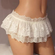 Ruffle Trim Lace Lingerie Briefs Lolita Pink White Black
