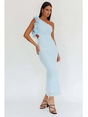 Elegant Slant Shoulder Dress