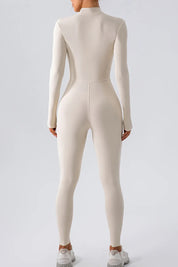 Half Zip Mock Neck Active Jumpsuit