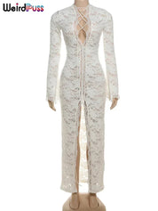 Weird Puss Embroidery Ruffles Dress