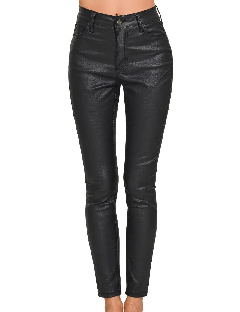 Zenana Faux Leather Stretch Skinny Pants