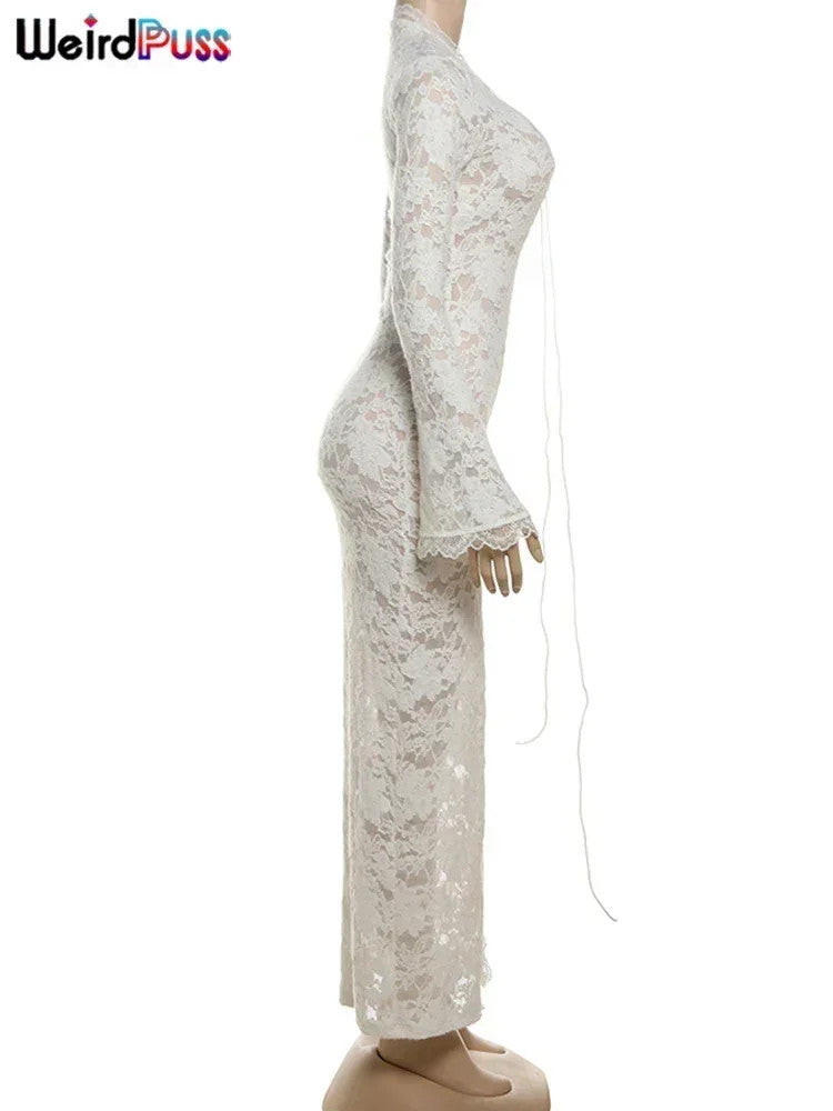 Weird Puss Embroidery Ruffles Dress