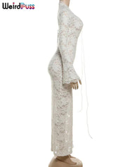 Weird Puss Embroidery Ruffles Dress