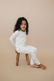 Blue Belle 2pc Ribbed Bamboo Pajamas