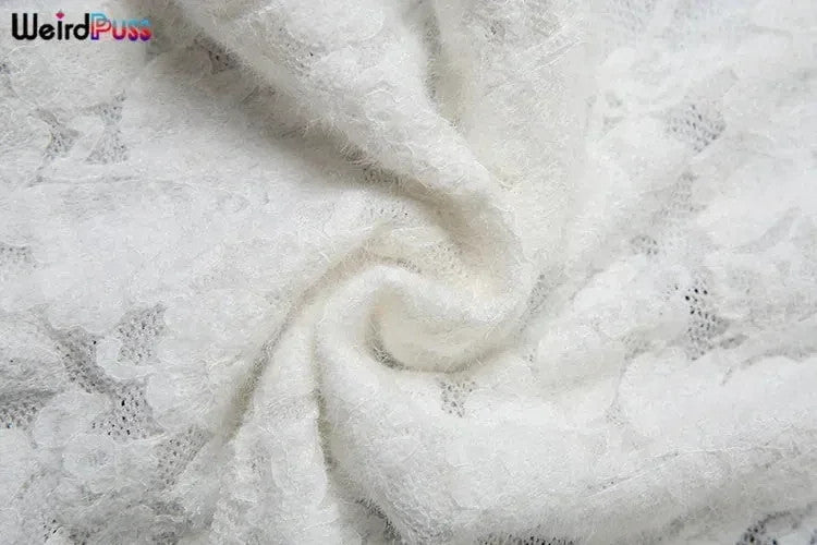 Weird Puss Embroidery Ruffles Dress