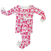 Hot Pink Bow | Two-Piece Pajama Set