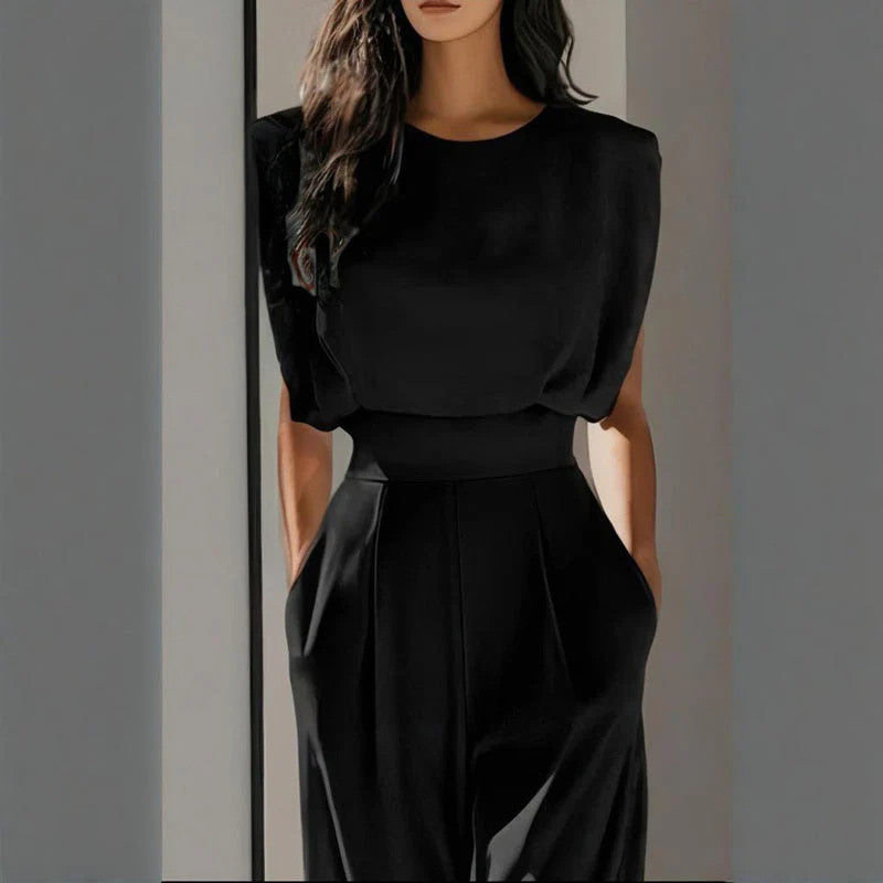 Women’s wide-leg short sleeve jumpsuit