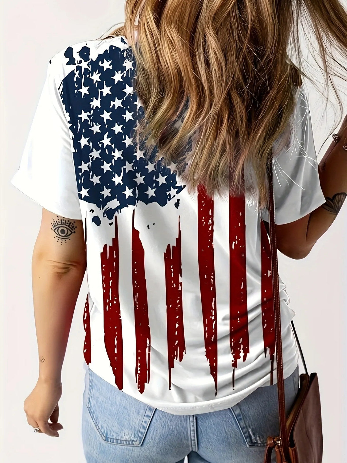 American Flag V-Neck Short Sleeve T-Shirt