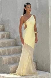 Mozision One Shoulder Backless Maxi Dress