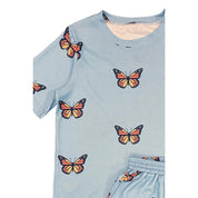 Miss Sparkling Waffle Fabric Printed Matching Shorts Set