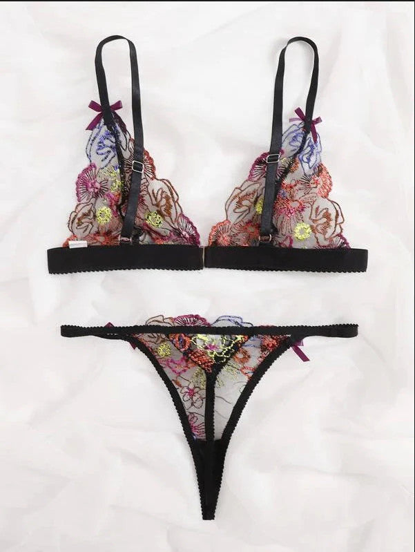 Translucent Lace Three-Point Bikini Set
