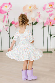 Hoppy Easter Smocked Ruffle Dress