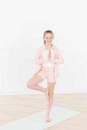 Zen Pink Full-Zip Ruffle Active Jacket