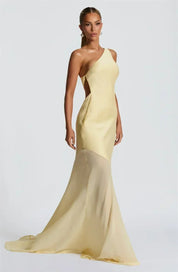 Mozision One Shoulder Backless Maxi Dress