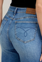 Judy Blue Mid Rise Crop Wide Leg Jeans