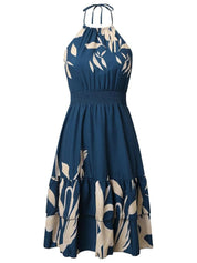 Paisley Print Halter Neck Mini Dress
