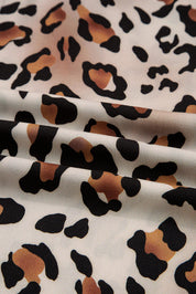 Leopard Colorblock Stripe Edge Shirt and Pants Pajama Set