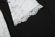 Weird Puss Embroidery Ruffles Dress