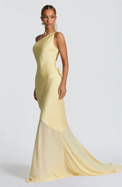 Mozision One Shoulder Backless Maxi Dress