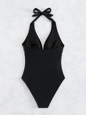 One Piece Swimsuit Women One Piece Halter Sequined Sexy Backless Bikini Swimsuit