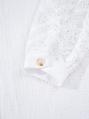 Lace Sleeve Button Down Shirt