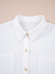 Lace Sleeve Button Down Shirt