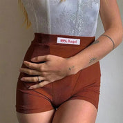 Summer White Letter Embroidery Biker Shorts