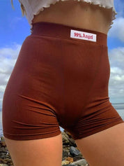 Summer White Letter Embroidery Biker Shorts