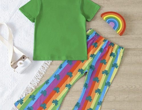 Girls’ Rainbow Shamrock St. Patrick’s Day Outfit