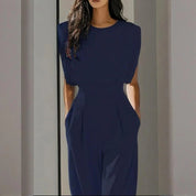 Women’s wide-leg short sleeve jumpsuit