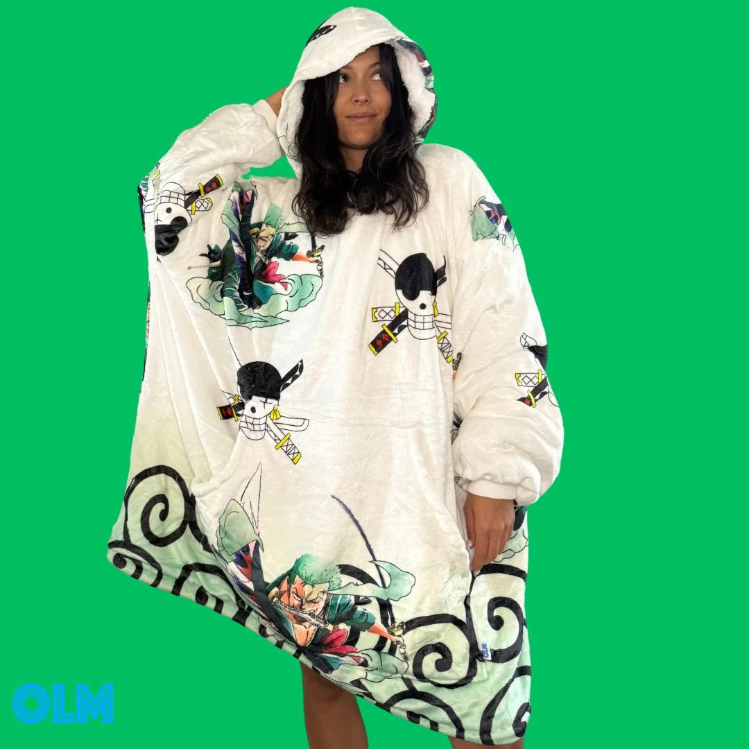Zoro One Piece Wearable Blanket Hoodie for Kids & Adults | OLM Toys