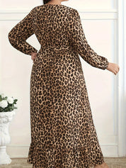 Leopard Print Surplice Maxi Dress