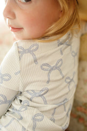 Blue Belle 2pc Ribbed Bamboo Pajamas