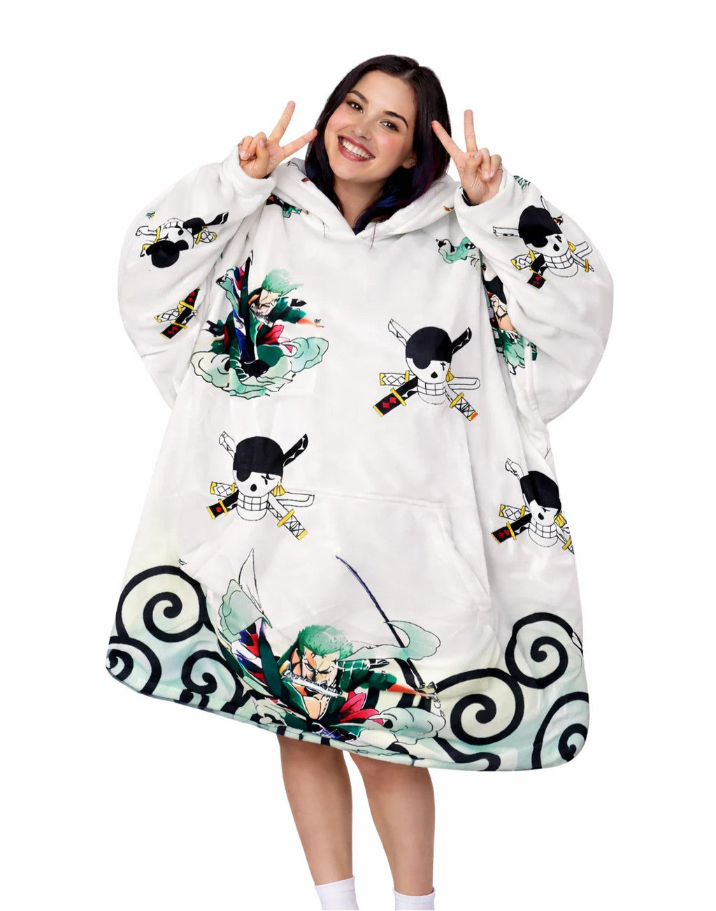 Zoro One Piece Wearable Blanket Hoodie for Kids & Adults | OLM Toys
