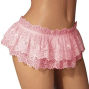 Ruffle Trim Lace Lingerie Briefs Lolita Pink White Black