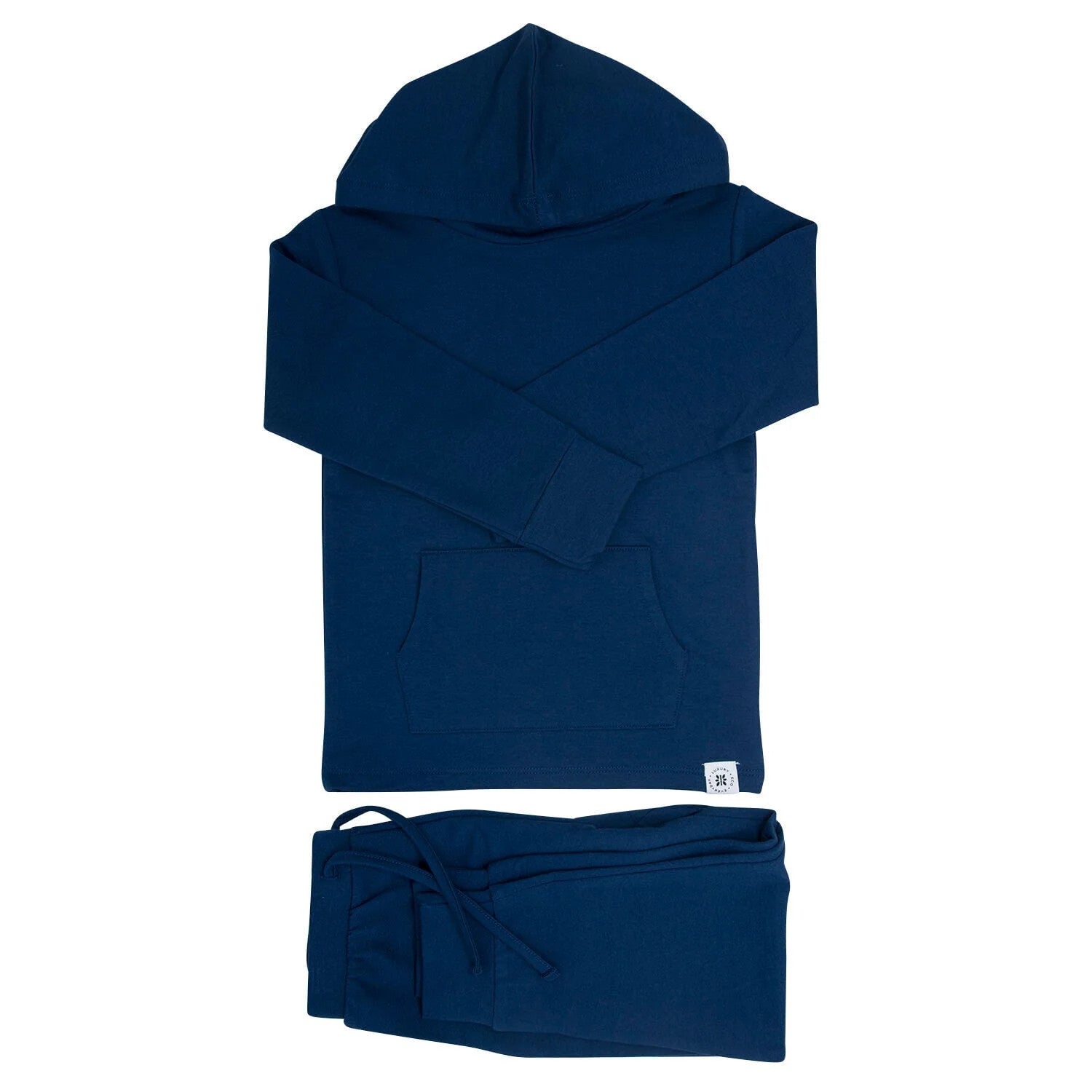 Deep Navy French Terry Hooded Jogger Set