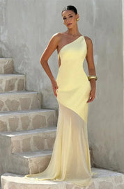 Mozision One Shoulder Backless Maxi Dress