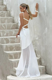 Mozision One Shoulder Backless Maxi Dress