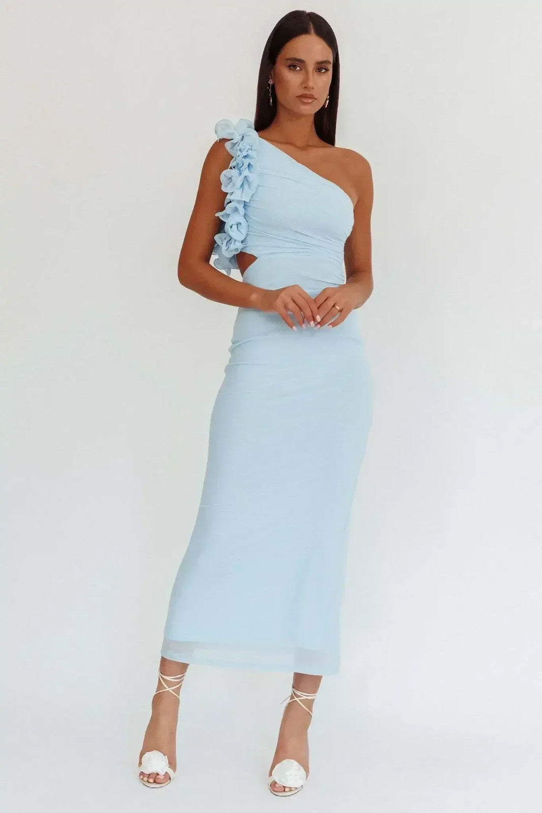 Elegant Slant Shoulder Dress