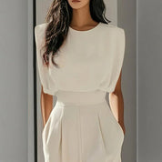 Women’s wide-leg short sleeve jumpsuit