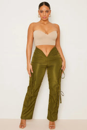 V Cut Cargo Pants Sage Green