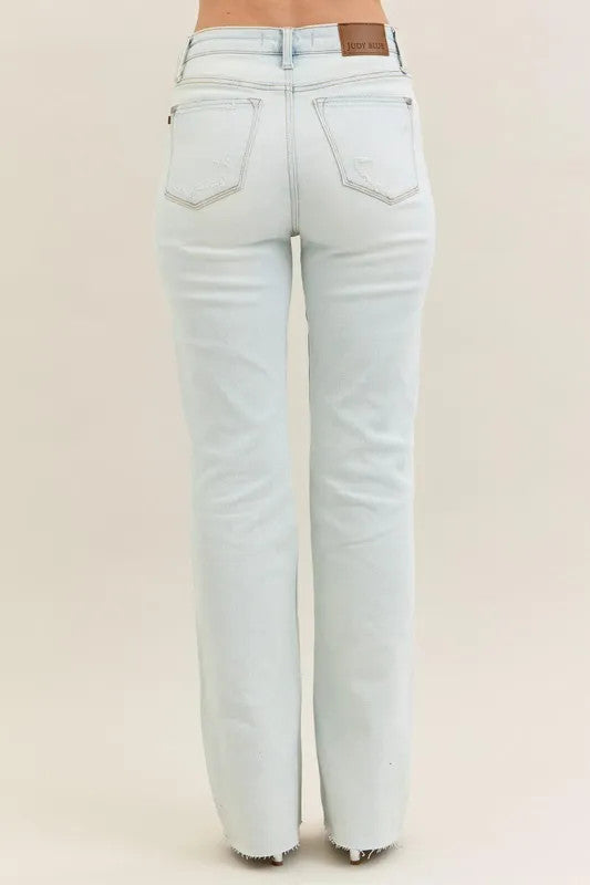 Judy Blue Full Size Destroy & Fray Hem Bootcut Jeans Plus Size