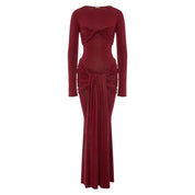 Tossy Pleated Maxi Bodycon Dress