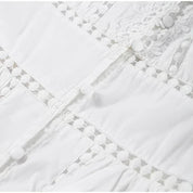 Lace Patchwork Hollow Out Long Lantern Sleeve Dress